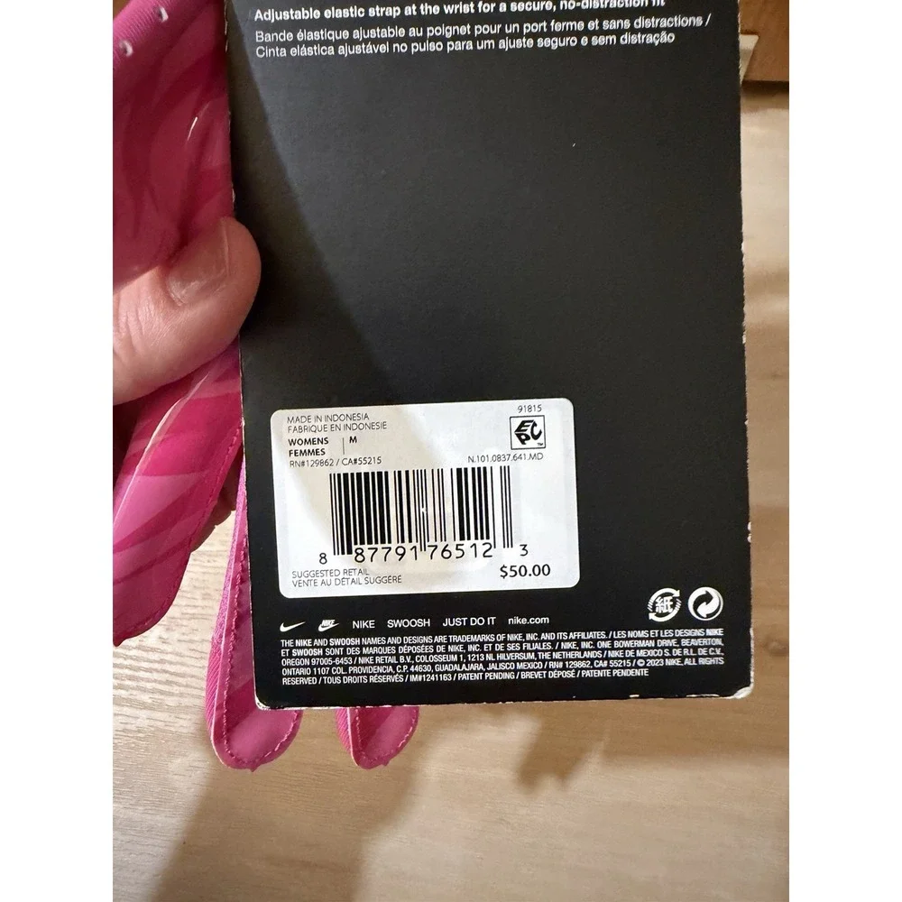 Nike Vapor Jet Women's Football Gloves Pink Women Size Medium